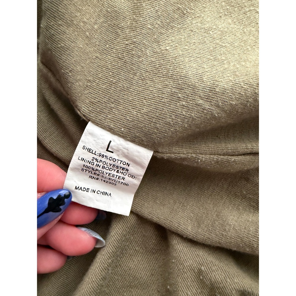 Womens Olive Green Utility Cargo Hooded Vest Large - Picture 3 of 5